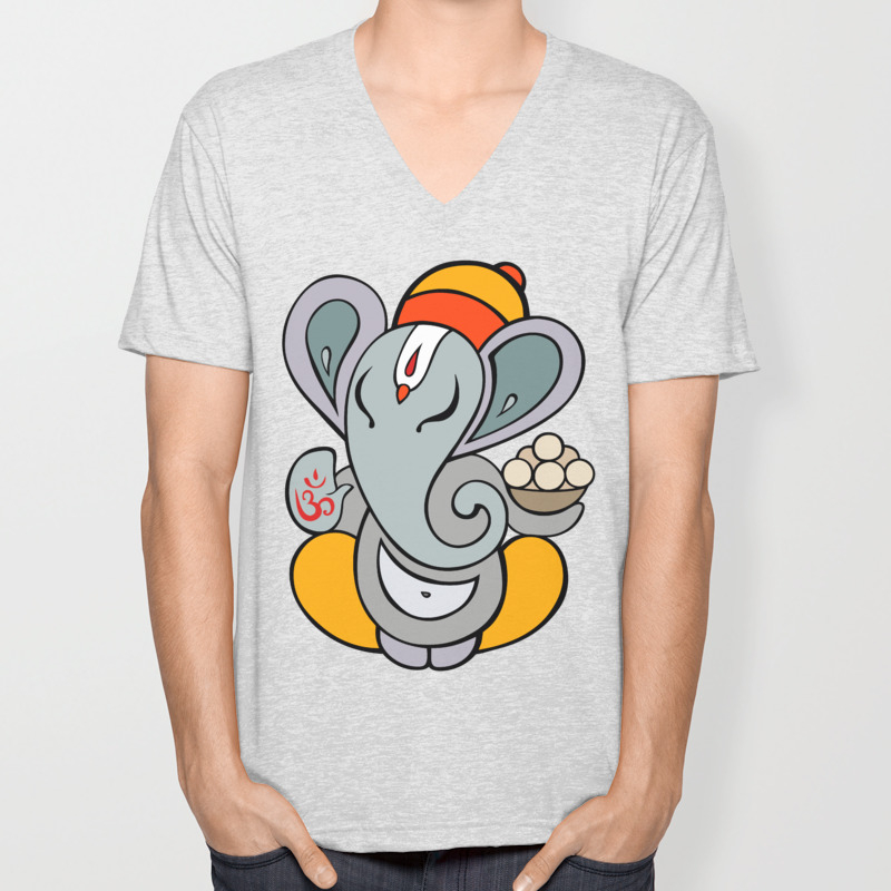 Hindu God Ganapati Ganesha Hand Drawn Illustration Unisex V
