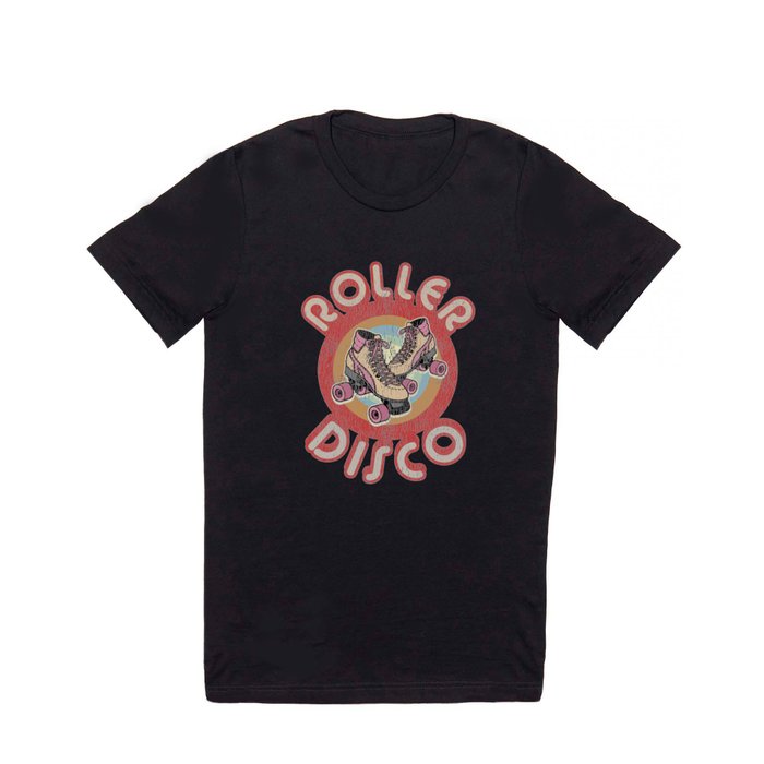 Roller Derby Roller Skates - Red & Pink Retro T Shirt
