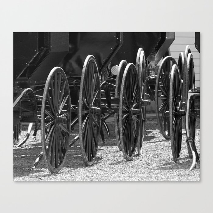 Amish buggy wheels Canvas Print