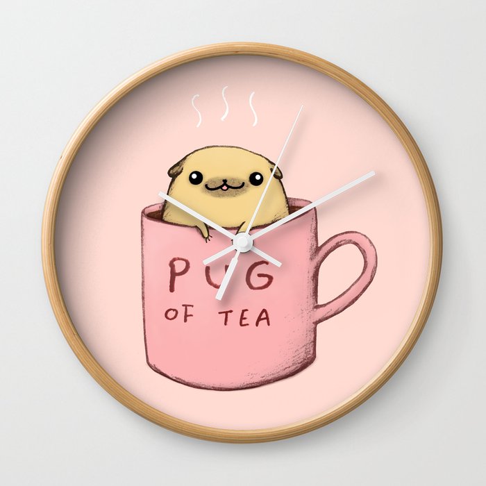 Pug of Tea Wall Clock