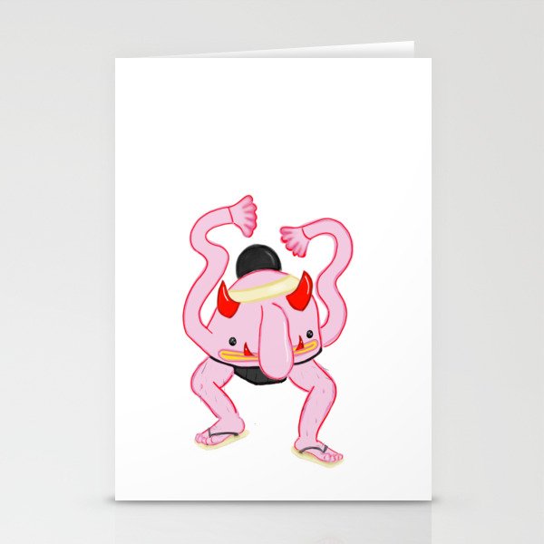 Cute and Creepy Yokai Blob Stationery Cards