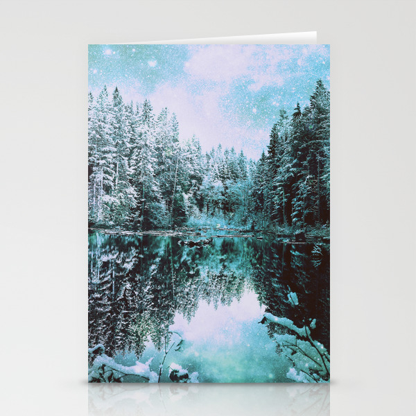 Mint Aqua Winter Wonderland A Cold Winter S Night Stationery Cards By Vintageby2sweet Society6