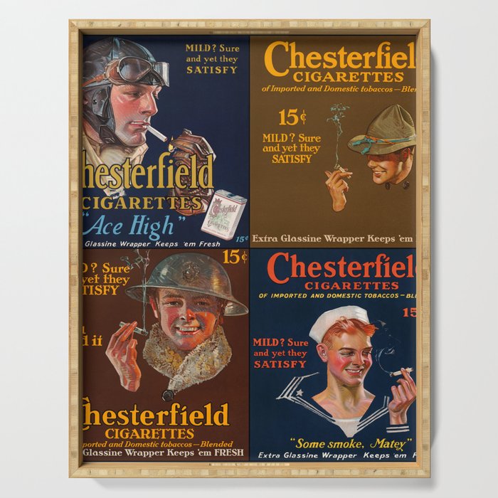 Chesterfield Cigarettes, 1914-1918 by Joseph Christian Leyendecker Serving Tray