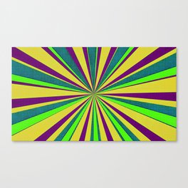 Violet Yellow Green Rays Canvas Print