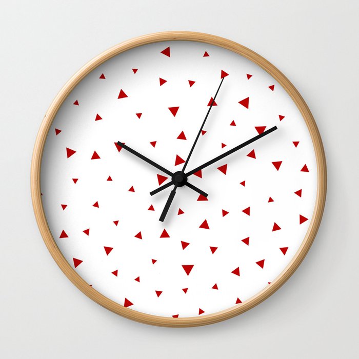 Red Triangle Pattern Wall Clock