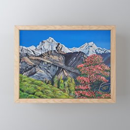 Mount Everest from Nepal Himalayan Mountains Framed Mini Art Print