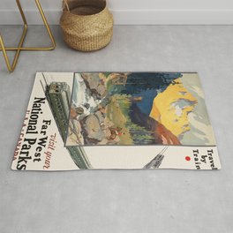 Vintage poster - National parks Area & Throw Rug