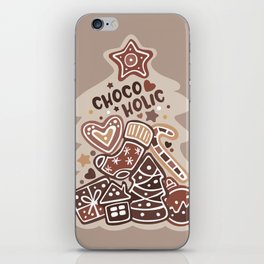Chocoholic | Christmas Tree with Chocolate Decorations iPhone Skin