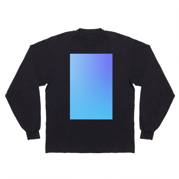 57 Blue Gradient 220506 Aura Ombre Valourine Digital Minimalist Art Long Sleeve T Shirt