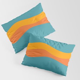Minimalistic Wave Colorful Art Pattern Design Pillow Sham