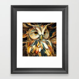 Paper Marbling Owl Framed Art Print