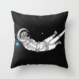 André Floating Around in Otter Space Throw Pillow