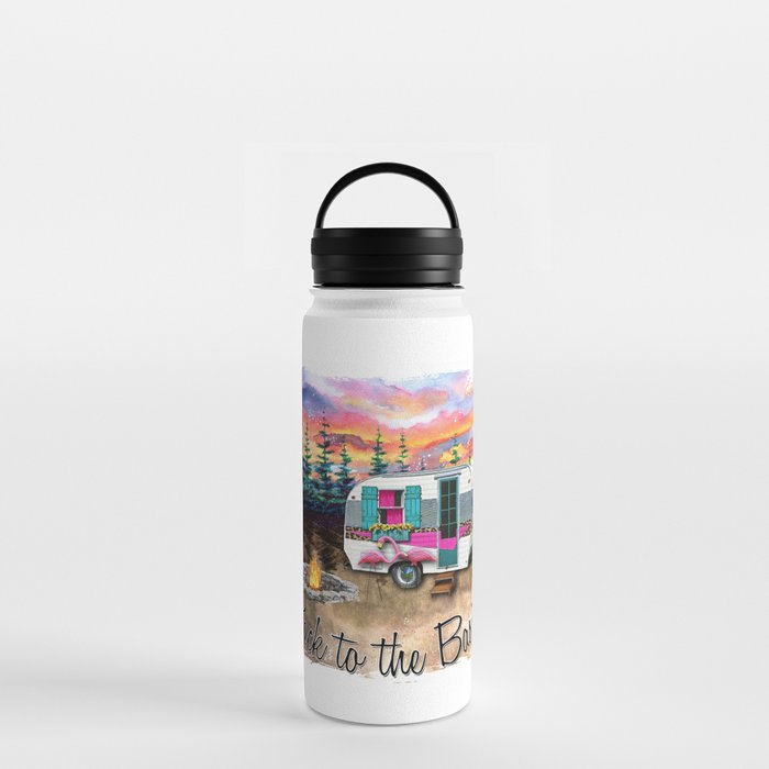 Back to the Basics - Camping Camper Clip Art - By Quality Time Designs Water Bottle