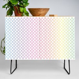 #PrideMonth Shape Design Outlines of rotating squares and triangle with circles pattern Credenza