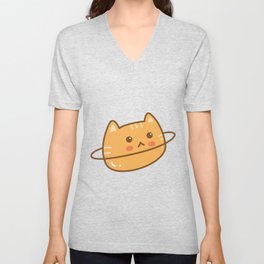 Planet cat V Neck T Shirt