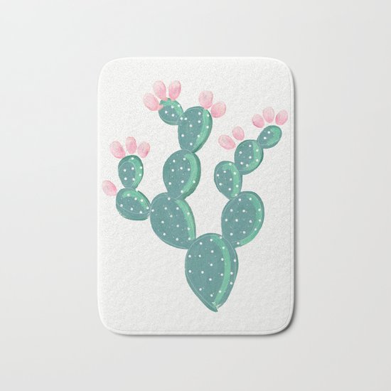 Painted Cactus Bath Mat
