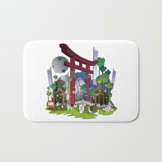 Torii night scene Bath Mat