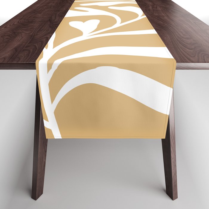 Simplicity Modern Leaf Abstract Table Runner