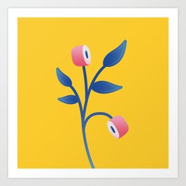 Flowers Art Print | Stayhome, Illustration, Nature, Minimal, Toiletpaper, Summer, Digital, Quarantine, Graphic, Plant 