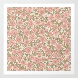 Juno Liberty Ditsy Floral Coquette Romantic Rose Art Print
