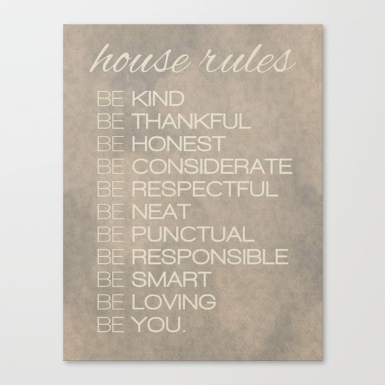 House Rules Canvas Print