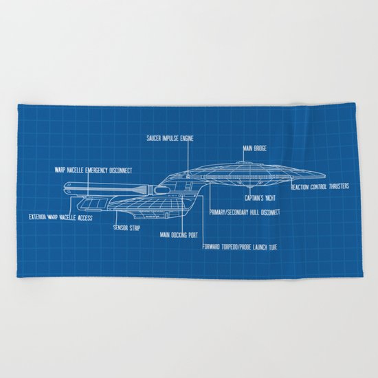 ENTERPRISE NCC-1701-D Beach Towel