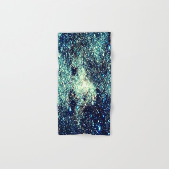 gAlAxY Stars Teal Turquoise Blue Hand & Bath Towel