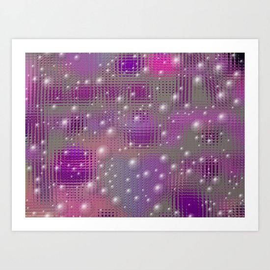 Disco made of purple bubbles Art Print