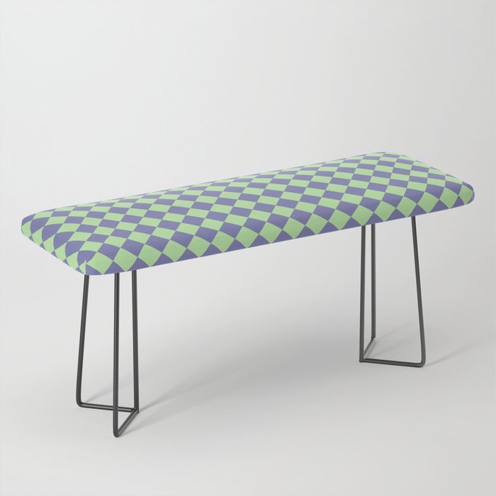 Colorful Checkerboard (Very Peri, Neon Pastel Green Colors) Bench