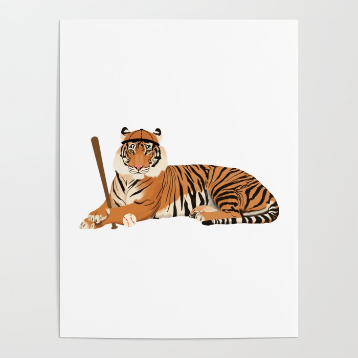 Baseball Tiger Poster