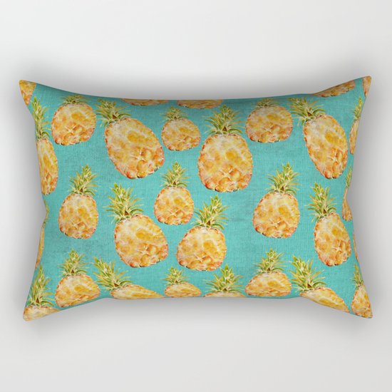 Summer pineapple fruit holiday fun pattern Rectangular Pillow