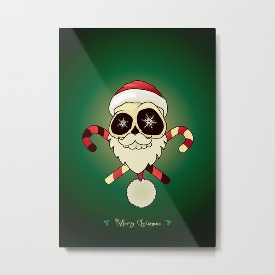 Santa skull Metal Print
