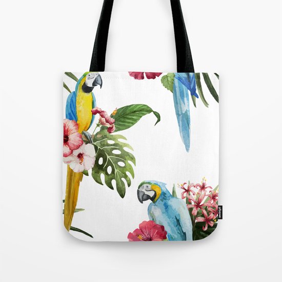 Tropical Bird Pattern 02 Tote Bag