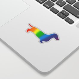 Rainbow daschund Sticker