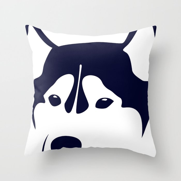 Dog Siberian Husky Vector Illustration  Throw Pillow
