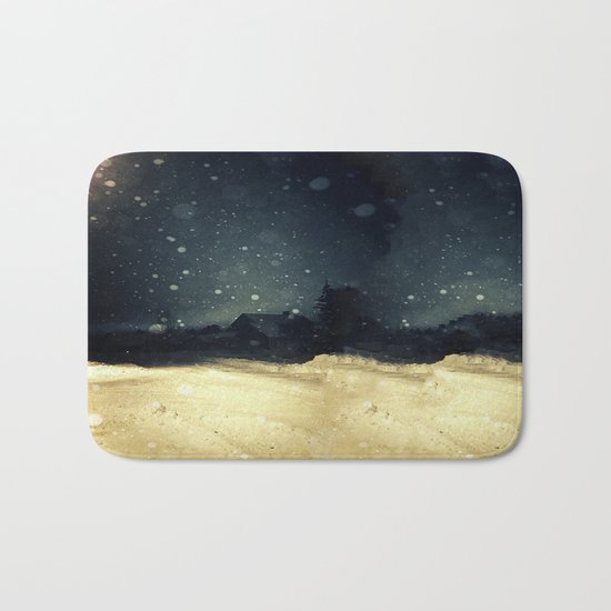 A Winter Night's Walk Bath Mat