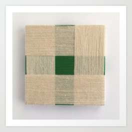 Green Square - fiber art Art Print