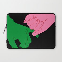 Colorful people holding hands flat cartoon illustration print Laptop Sleeve