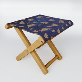 Hippie Aardvarks and Frogs in Outer Space Folding Stool
