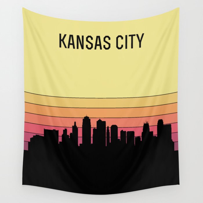 Kansas City Skyline Wall Tapestry