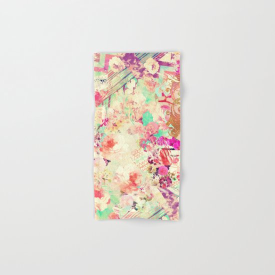 Flowers Mix Vintage Patchwork Hand & Bath Towel