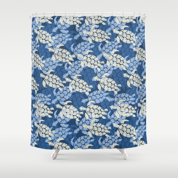 Honu Sea Turtle Hawaiian Tapa  Shower Curtain