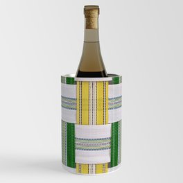 Retro Lawn Chair in Yellow, Green & White Wine Chiller