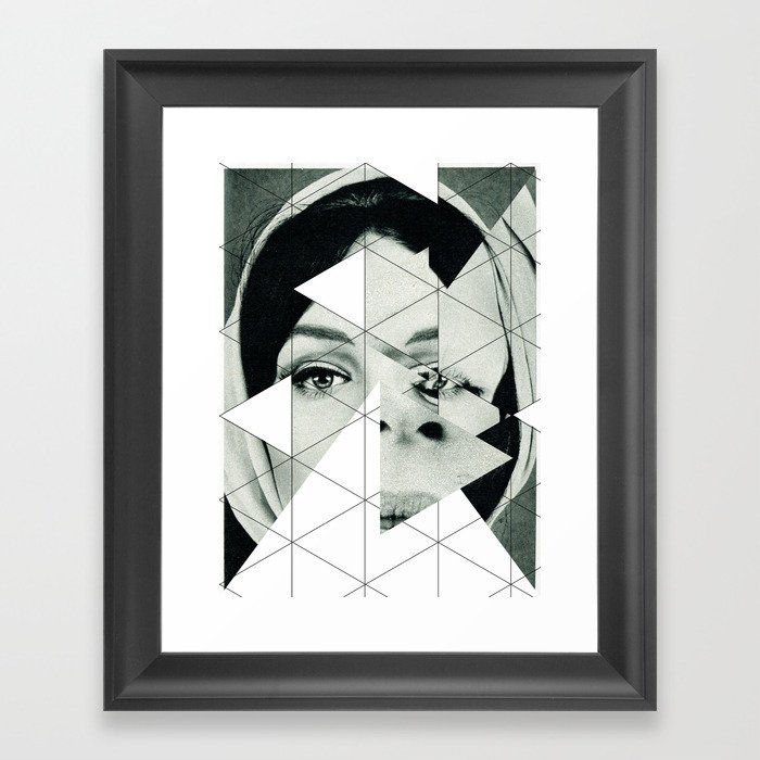 Frau mit Dreieck 3 Framed Art Print