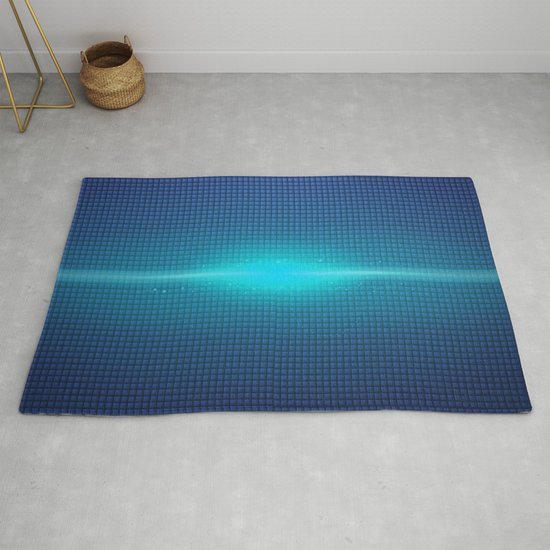Blue Abstract Light Burst Design Rug By Createdprototype Society6