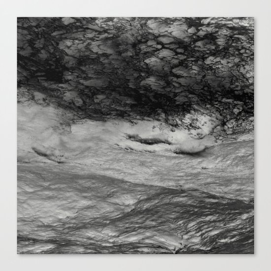 Black Tempest - Abtract Ocean Sea Pattern in Black And White Canvas Print