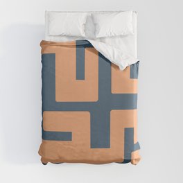 A Peachy Maze Duvet Cover