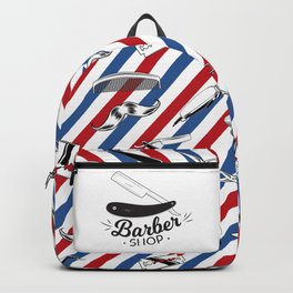 Barber Shop Pattern Backpack