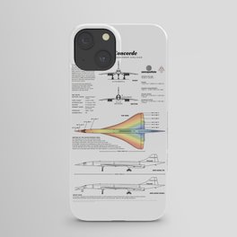 Concorde Supersonic Airliner Blueprint (white) iPhone Case