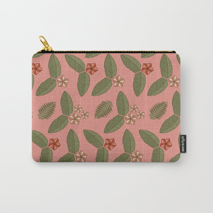Polygn Floral ( Pink ) Carry-All Pouch
